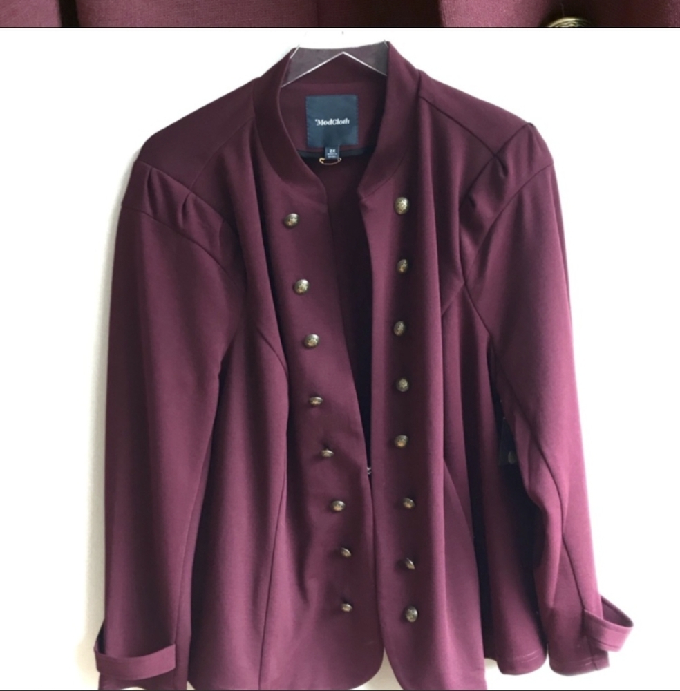 ModCloth Burgundy Glam Believer Knit Jacket 2X